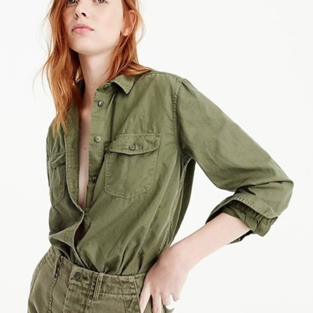 J. Crew Olive Button Down Shirt